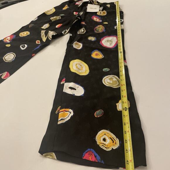Diane Von Furstenberg Denise Silk Colorful Geode Wide Leg Pants Small S 4 6 $400 - Picture 10 of 11